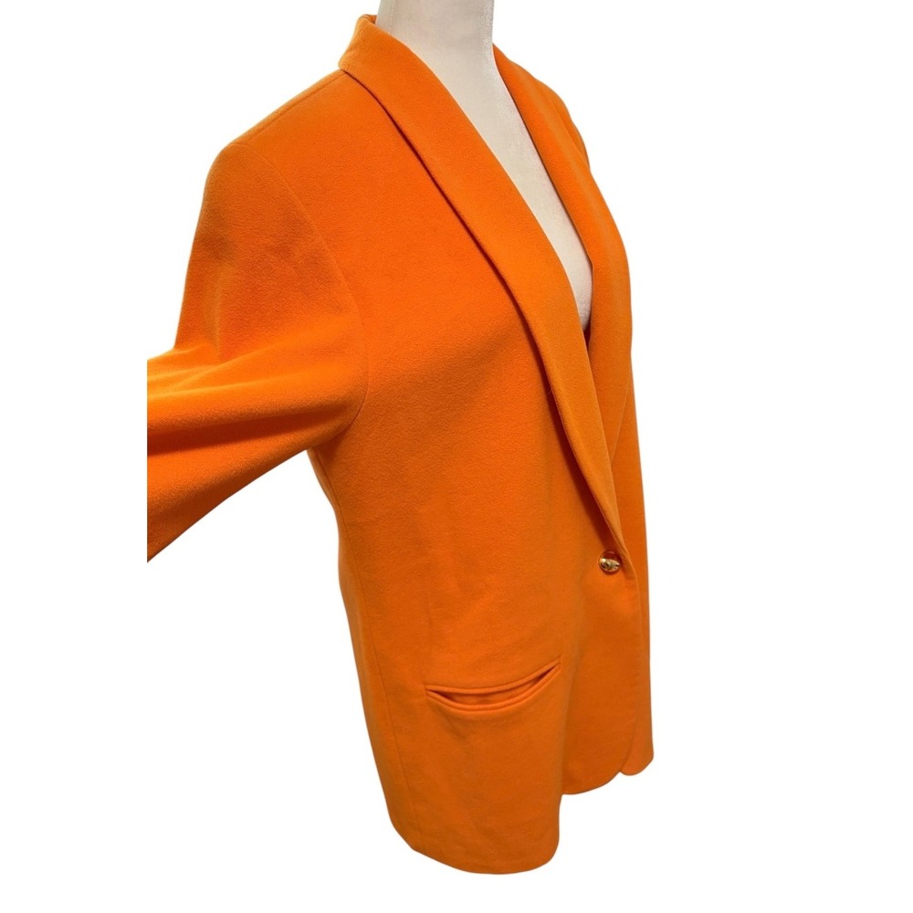 Jax Canada Orange Wool Cashmere Blend Shawl Collar Blazer Size 10 Jackets - Picture 5 of 13